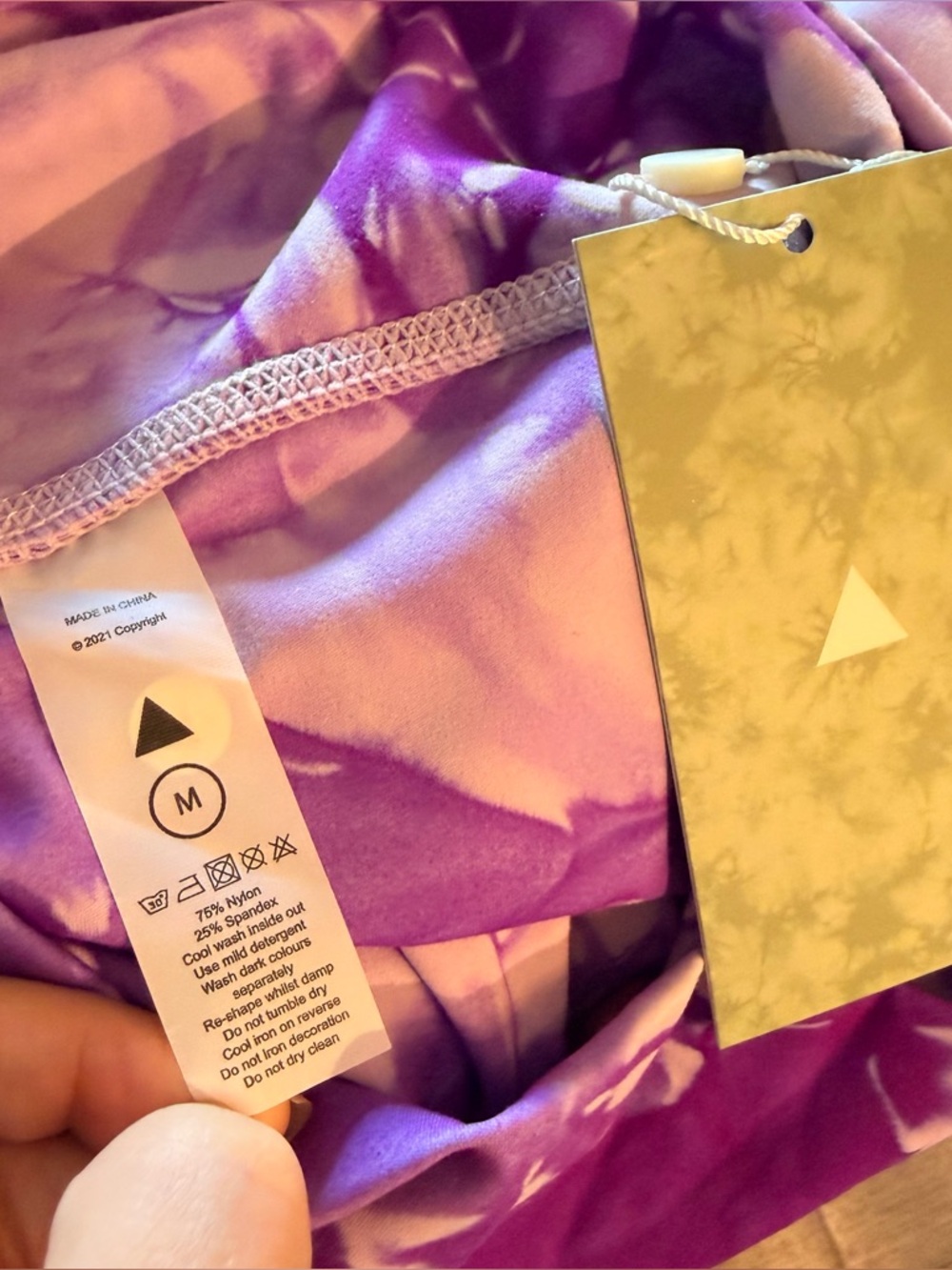 Vitality Balance Northern Lights Purple Tie Dye High Waist Athletic Leggings NWT - Picture 3 of 4